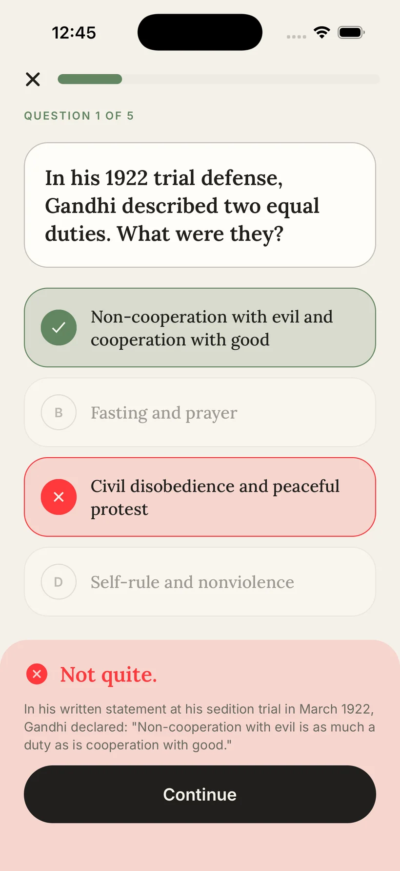 Adage quiz answer with explanation