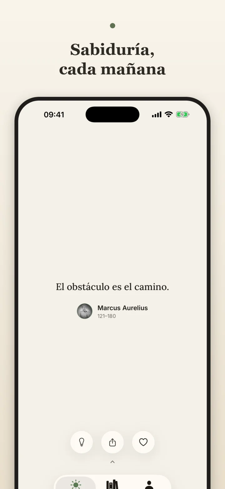 Captura localizada de Adage en App Store mostrando el feed de sabiduría diaria