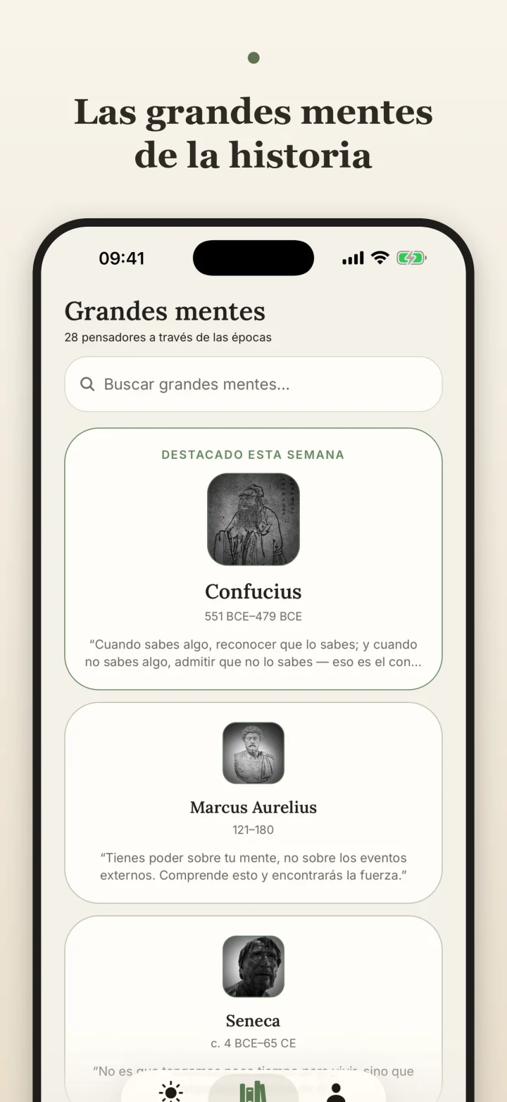 Captura de la biblioteca de grandes mentes en Adage
