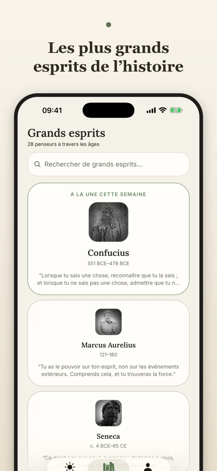 Capture Adage de la bibliothèque des grands esprits
